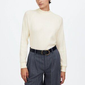 Madewell Textural Waffle Knit Long Sleeve Crewneck Tee White Size S NWOT
